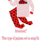 Kikizye Big Ladybug Girls Long Sleeve Pajama Kids Cotton Sleepwear Size 14