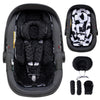 Infant Car Seat Insert with Extra Headrest for Preemie to Toddler, Adjustable Baby Car Seat Head Support with Shoulder Pads, Bre