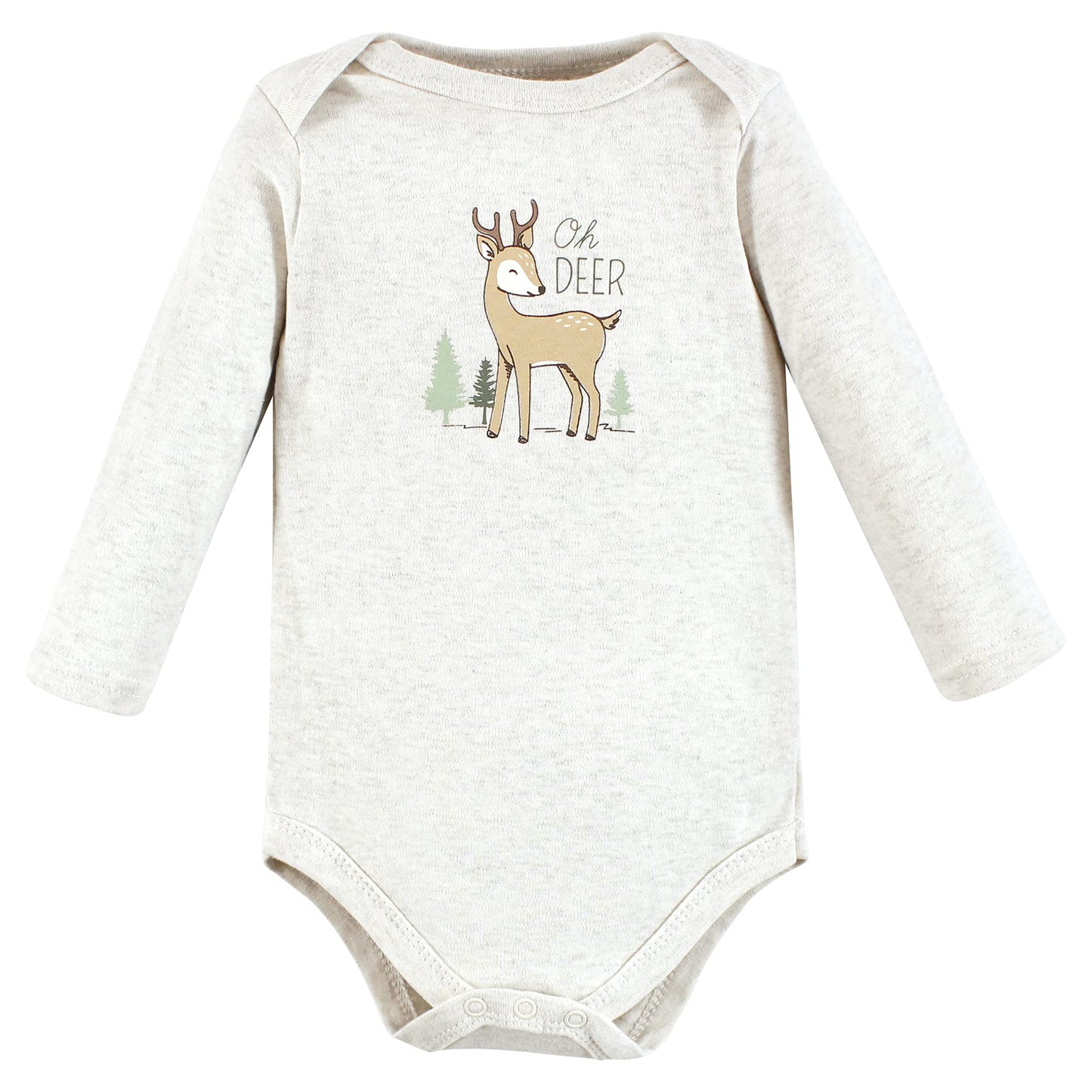 Hudson Baby Baby Girls Cotton Long-Sleeve Bodysuits And Toddler T Shirt Set, Forest Deer 3-Pack, 6-9 Months Us