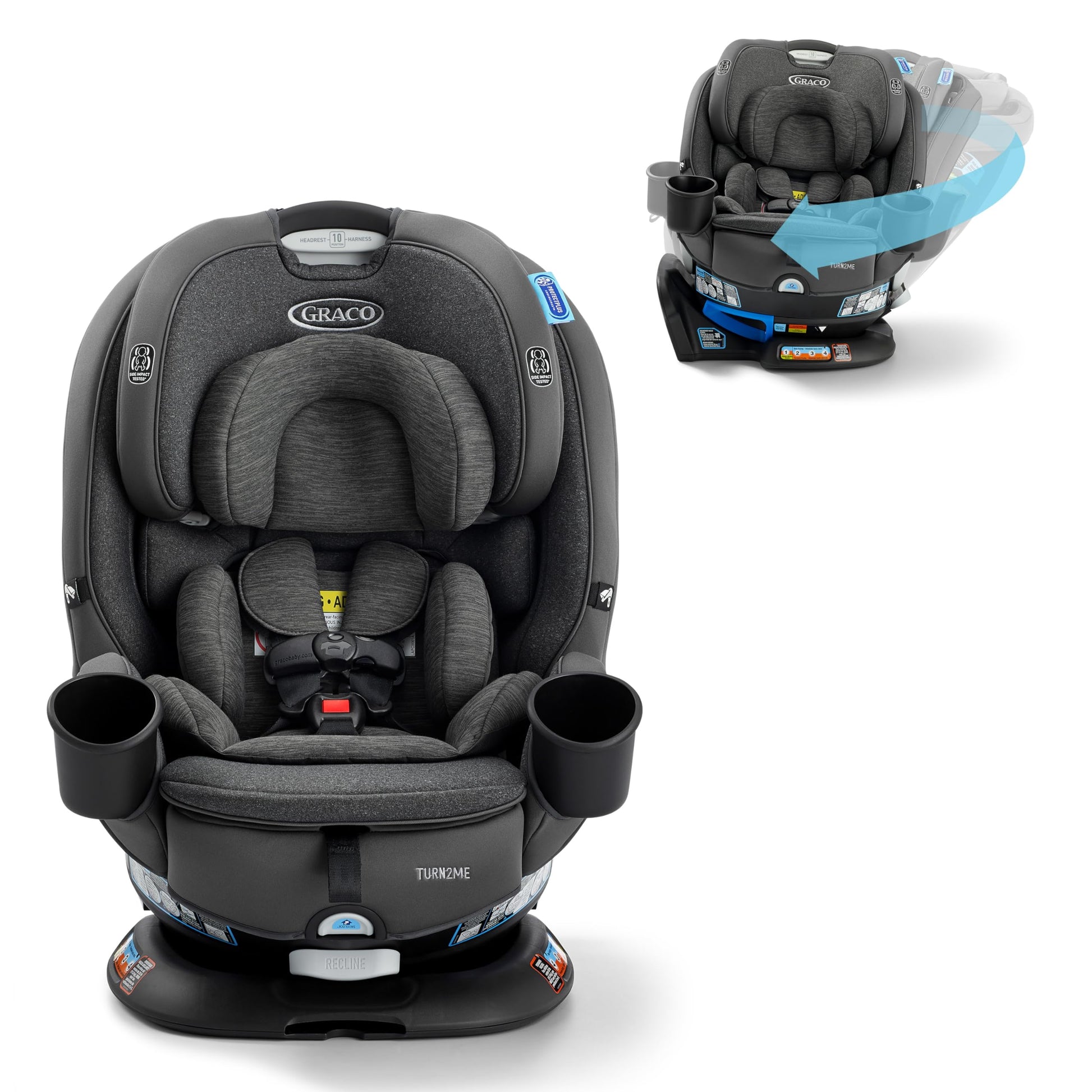 Turn2Me 3-In-1 Convertible Car Seat, Manchester, Featuring Headrest And Harness Adjust, Easy Installation And Steel Reinforced F