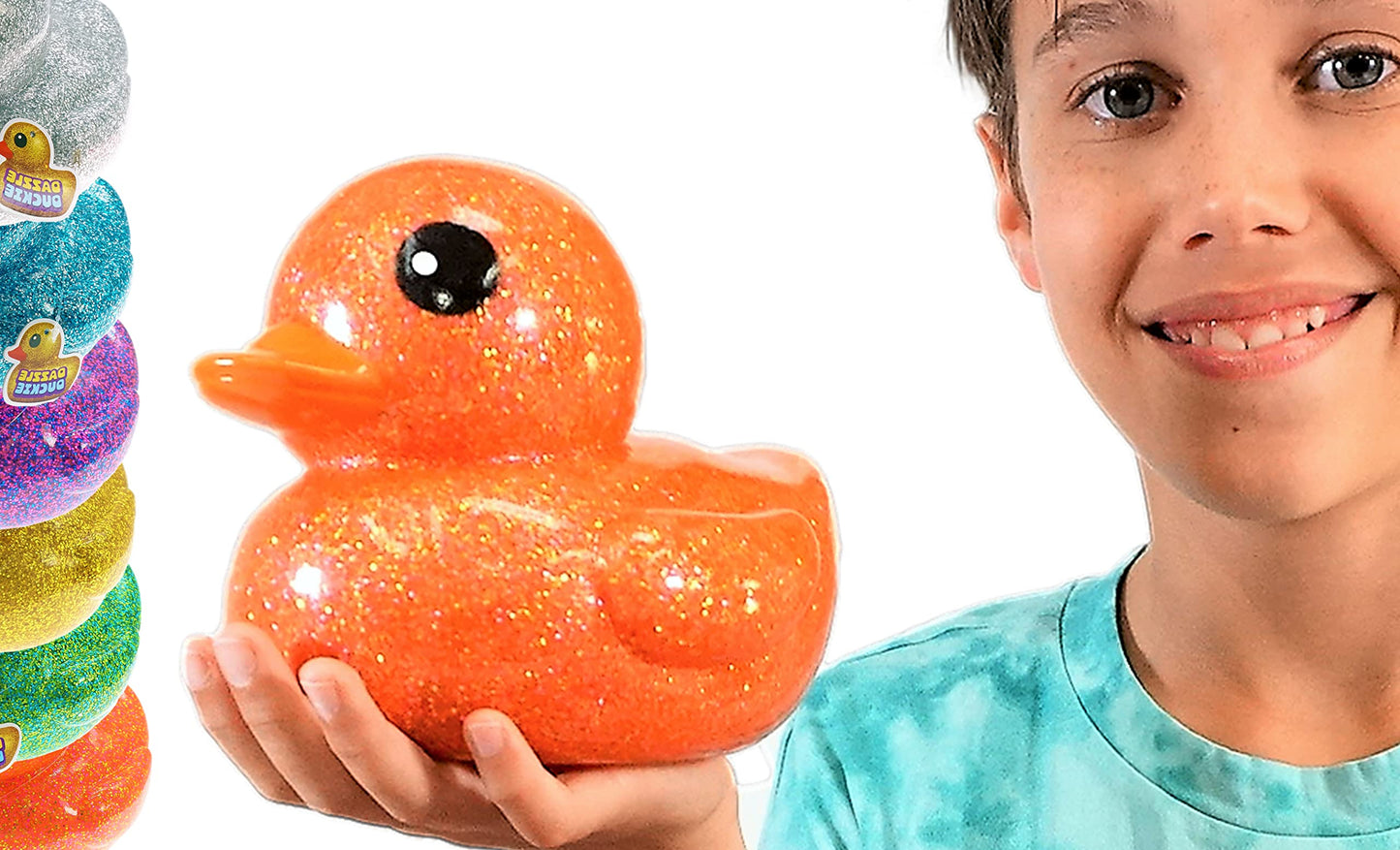 JA-RU Giant Glitter Rubber Ducks (1 Duck Assorted) 7 Large Rubber Duck. Kid Bath Toys. Stress Relief Fidget. Beach & Pool Toy. B
