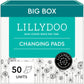 LILLYDOO Disposable Baby Changing Pads Liners 50 Count 23,6 x 23,6 Super Soft, Without Perfumes & Lotions, for Sensitive Skin, D