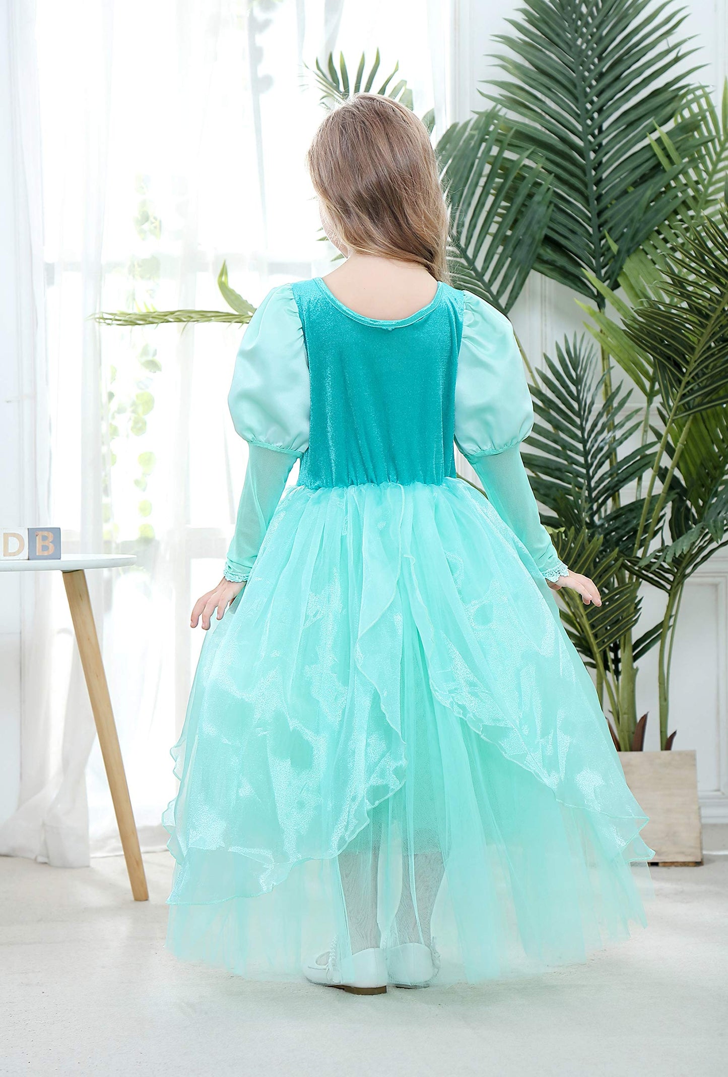 Dressy Daisy Girls Princess Dress Up Costume Mermaid Halloween Xmas Birthday Parties Long Sleeve Size 6X-8 Green