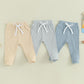 Yoawdats Baby Boys' 3-Pack Pull-On Jogger Pants Girls' Knit Pants Classic Fit Elastic Waist Toddler Pants Infant Long Pants