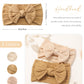 Jollybows Baby Girl Headband Bows Nylon Head Wraps Newborn Hairbands Infant Toddler Hair Bow (2- Khaki Ginger Beige)
