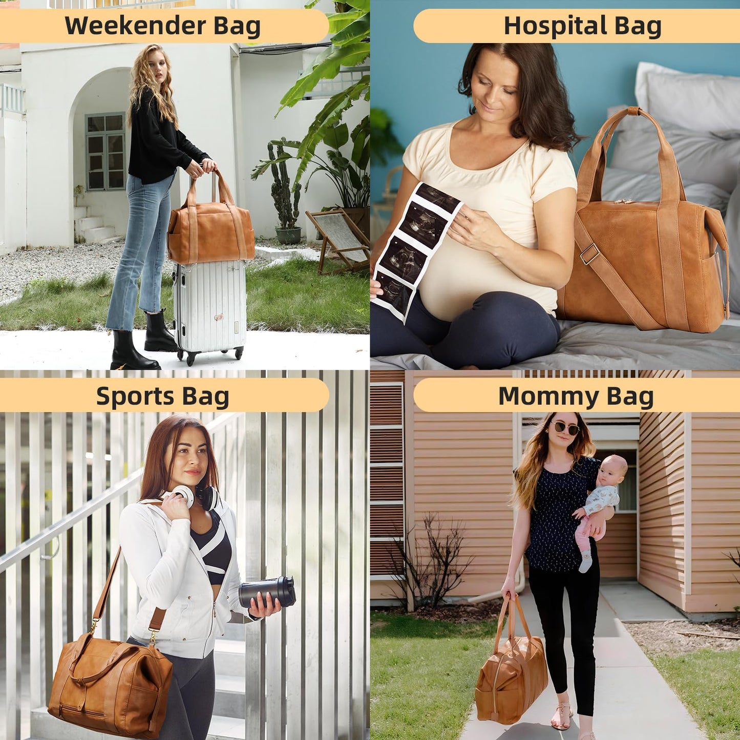 miss fong Diaper Bag Tote, Baby Bag,Leather Diaper Bag,Baby Tote Bag with 9 Diaper Bag Organizer,with Small Purse and Shoulder S
