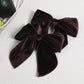 2Pcs 5' Big Velvet Hair Bows Brown Ribbon Fable Bow Alligator Clips Fall Cheer Barrettes Outfit Dress Decor Accessories For Wom