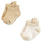 Hudson Baby Unisex Baby Non-Skid No-Show Socks, Blue Tan, 6-12 Months
