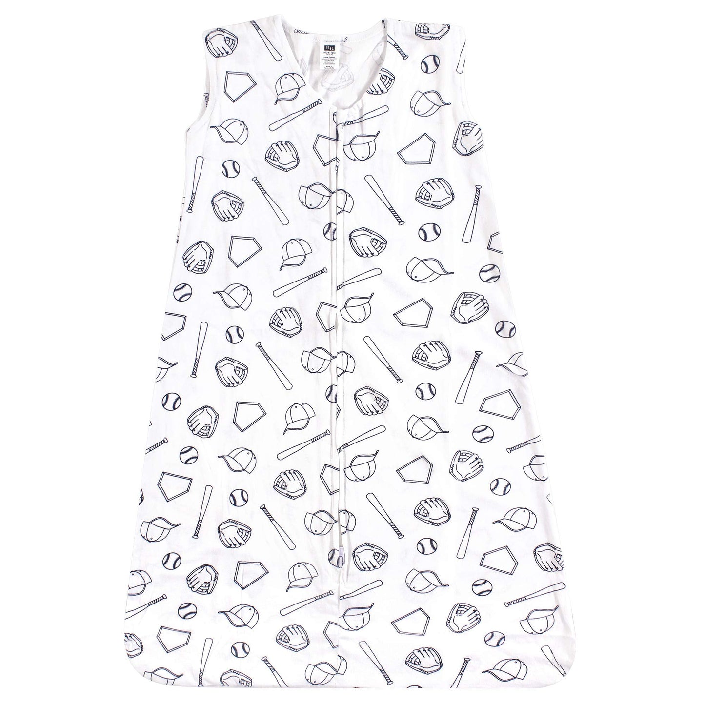 Hudson Baby Unisex Baby Cotton Sleeveless Wearable Sleeping Bag, Sack, Blanket, Baseball, 18-24 Months