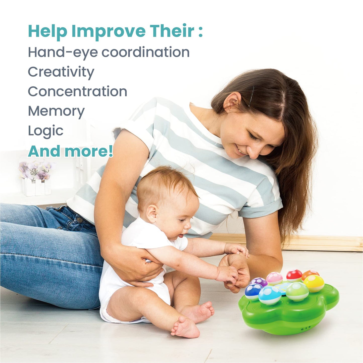 BEST LEARNING Mushroom Garden - Interactive Educational Light-Up Toddler Toys for 1 to 3 Years Old Infants & Toddlers - Colors,