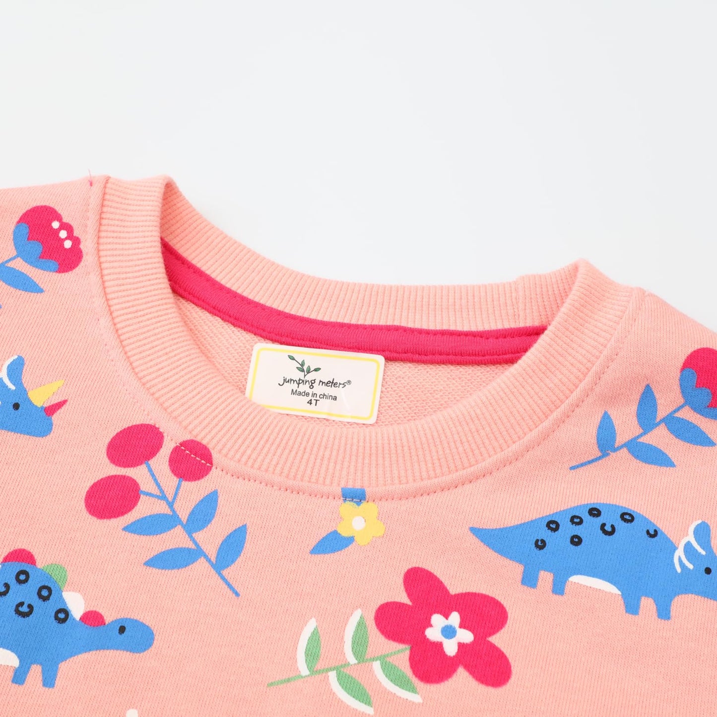 Dinosaur Sweatshirt Girls Long Sleeve Crewneck Cotton Animal Pullover Kids Winter Pink Sweaters Tops Toddler Girl Dino Shirts 7T