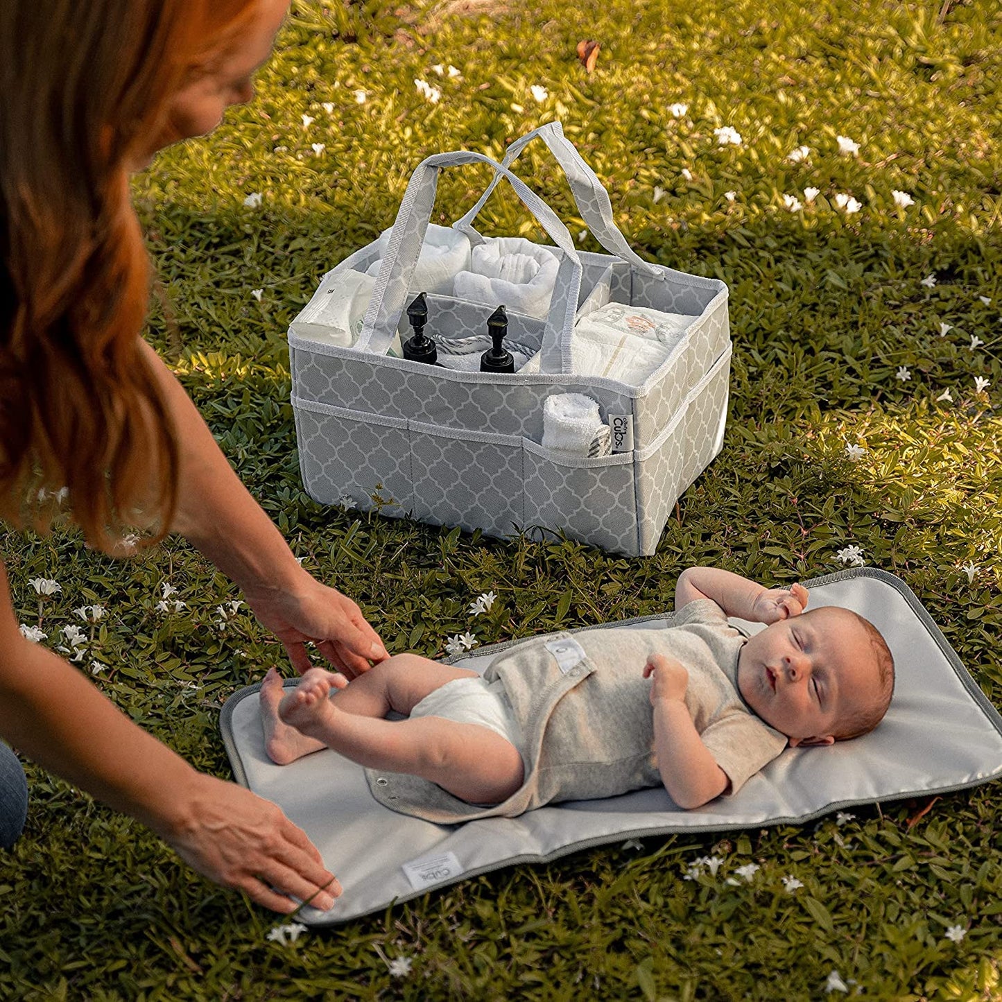 Comfy Cubs Baby Changing Pad Compact Size - Waterproof Diaper Changing Mat With Cushioned Pillow - Soft & Lightweight, Foldable