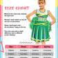 Jenpen Cheerleader Costume For Girls Cute Cheerleading Outfit Cheer Uniform For Halloween Dress Up With Accessories (Green,M(5-7