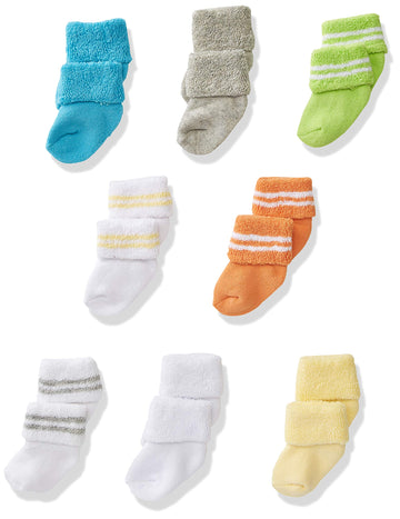 Luvable Friends Unisex Baby Newborn And Baby Terry Socks, Yellow Orange, 6-12 Months