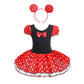 Dressy Daisy Girls Polka Dots Halloween Christmas Fancy Dress Dance Costume with Headband Size 5-6 Red & Black