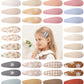 Doboi 40Pcs Toddler Hair Clips Baby Girl Hair Bows Clips Floral Print Non Slip Wrapped Snap Hairpins Flower Clips For Hair Barre