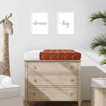 Sweet Jojo Designs Boho Arrow Boy Girl Baby Nursery Changing Pad Cover - Ivory Burnt Orange Rust Off White Farmhouse Southwest S