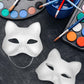 5Pcs Cat Therian Mask Kit With Fur And Eye Mesh, Blank Diy Therian Gear Stuff Masks Base To Paint, Animal Half Paper Fox Cat Fac