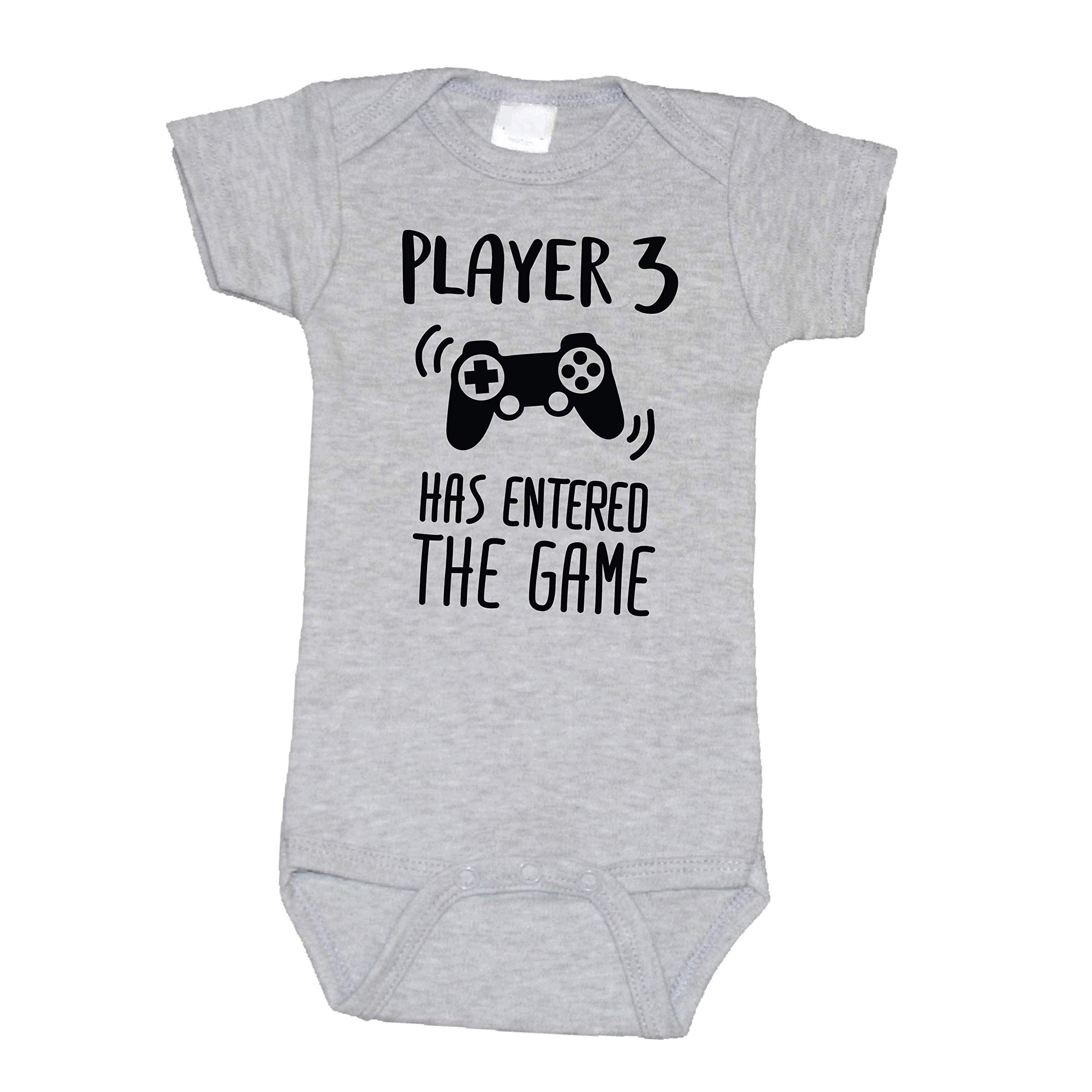 Bump And Beyond Designs Baby Boys Funny Gamer Pregnancy Announcement For Dad And Grandparents Gift Leotard Heather Grey, 0-3 Mon