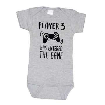 Bump And Beyond Designs Baby Boys Funny Gamer Pregnancy Announcement For Dad And Grandparents Gift Leotard Heather Grey, 0-3 Mon