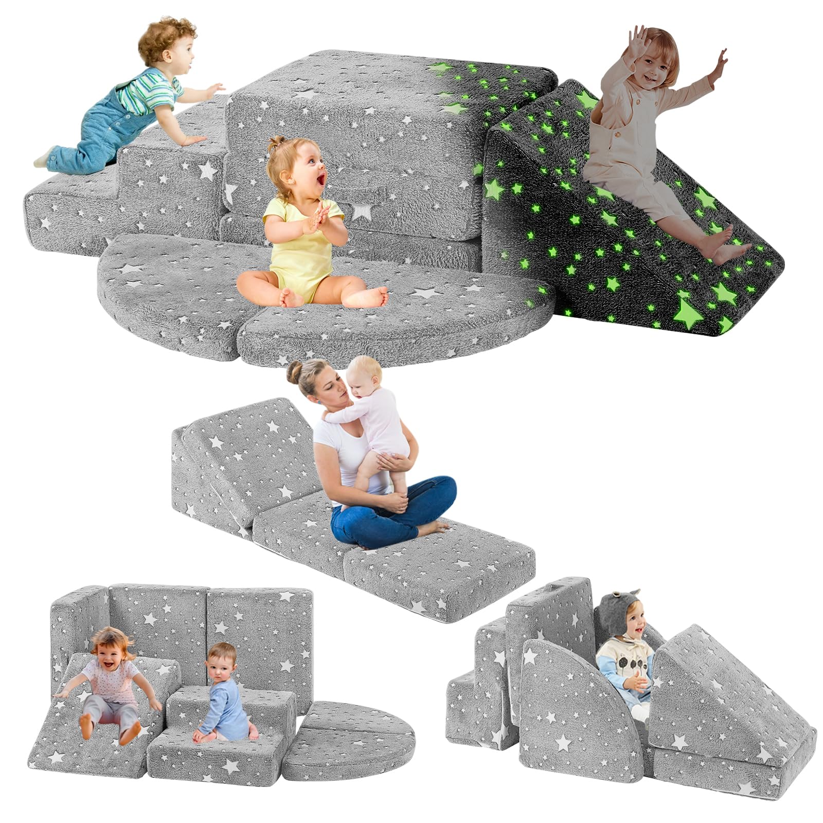 Tykacna 5Pcs Foam Climbing Blocks For Toddlers 1-3, Safety First Baby Climbing Blocks Indoor,Soft Play Toys For Infant, Ideal Cr