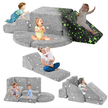 Tykacna 5Pcs Foam Climbing Blocks For Toddlers 1-3, Safety First Baby Climbing Blocks Indoor,Soft Play Toys For Infant, Ideal Cr