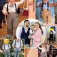 Baby Boys Clothes, Long Sleeves Dress Shirt And Suspender Khaki Pants Set Tuxedo Gentlemen Outfit With Bow Tie For Newborn Toddl