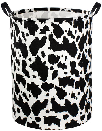Ddbasket Cow Print Laundry Basket Baby Nursery Clothes Hamper Collapsible Toy Storage Bin Organizer With Handles For Kids,Boys A