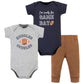 Hudson Baby Unisex Baby Cotton Bodysuit and Pant Set, Football Huddles Short-Sleeve, 0-3 Months