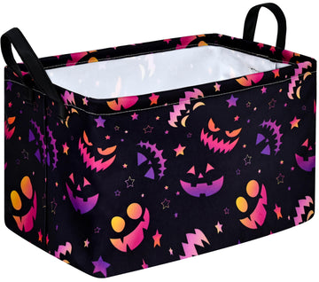 Happy Halloween Pumpkin Storage Basket Gift Laundry Bins Collapsible Storage Baskets Bins with Handles Laundry Basket Nursery Ha