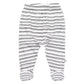 Honestbaby Unisex Baby 3-Pack Footed Roomy Fit Pull On Bottoms 100% Organic Cotton For Infant Boys, Girls, Pants, Sketchy Stripe