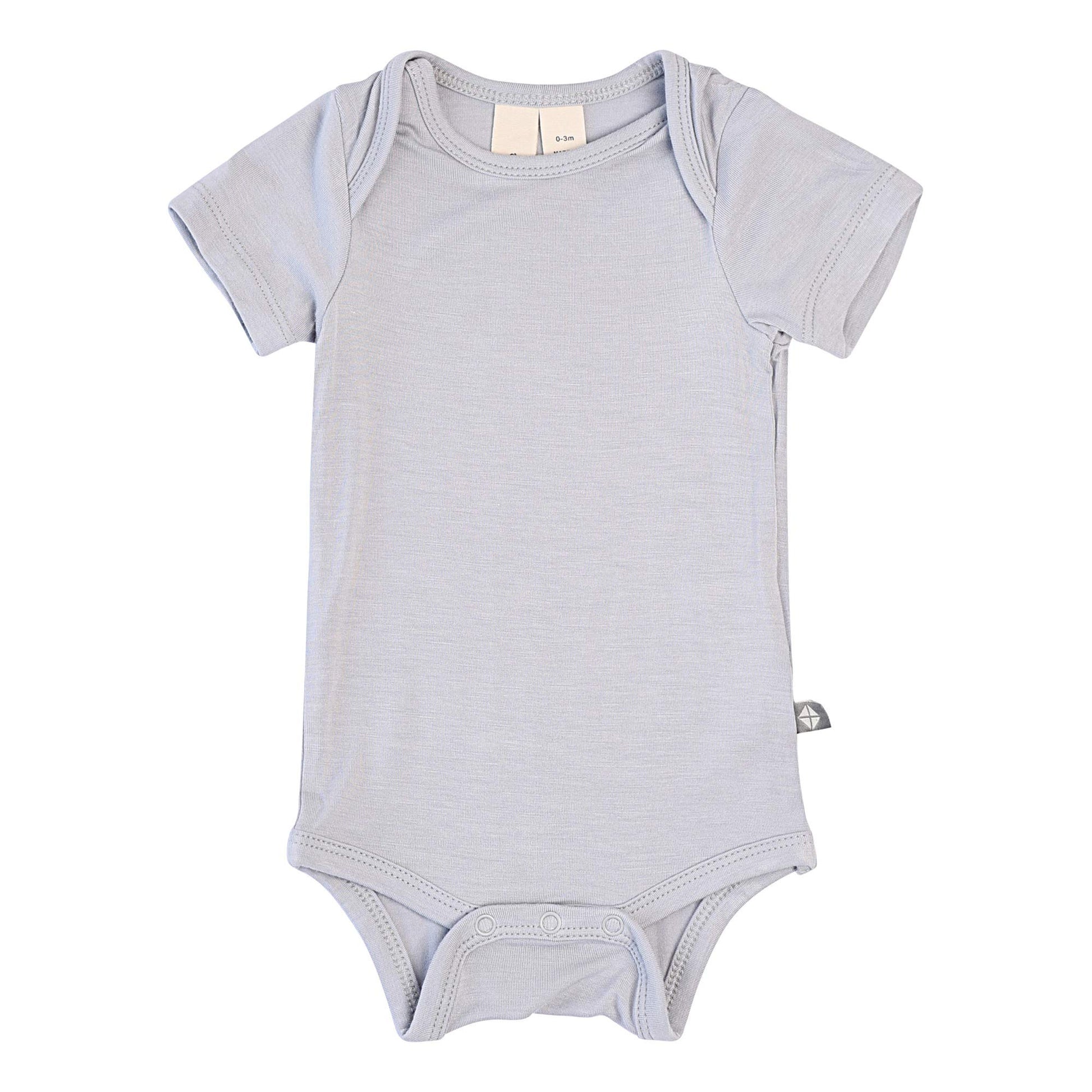 Kyte Baby Short Sleeve Unisex Baby Bodysuits, Rayon Made From Bamboo Material (3-6 Months, Storm)