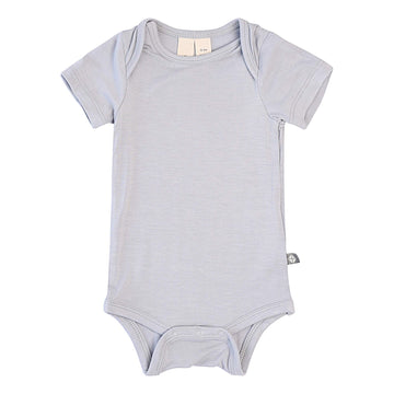 Kyte Baby Short Sleeve Unisex Baby Bodysuits, Rayon Made From Bamboo Material (3-6 Months, Storm)