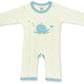 Babysoy Unisex Organi Baby Onepiece Bodysuit (3-6 Months, Whale)