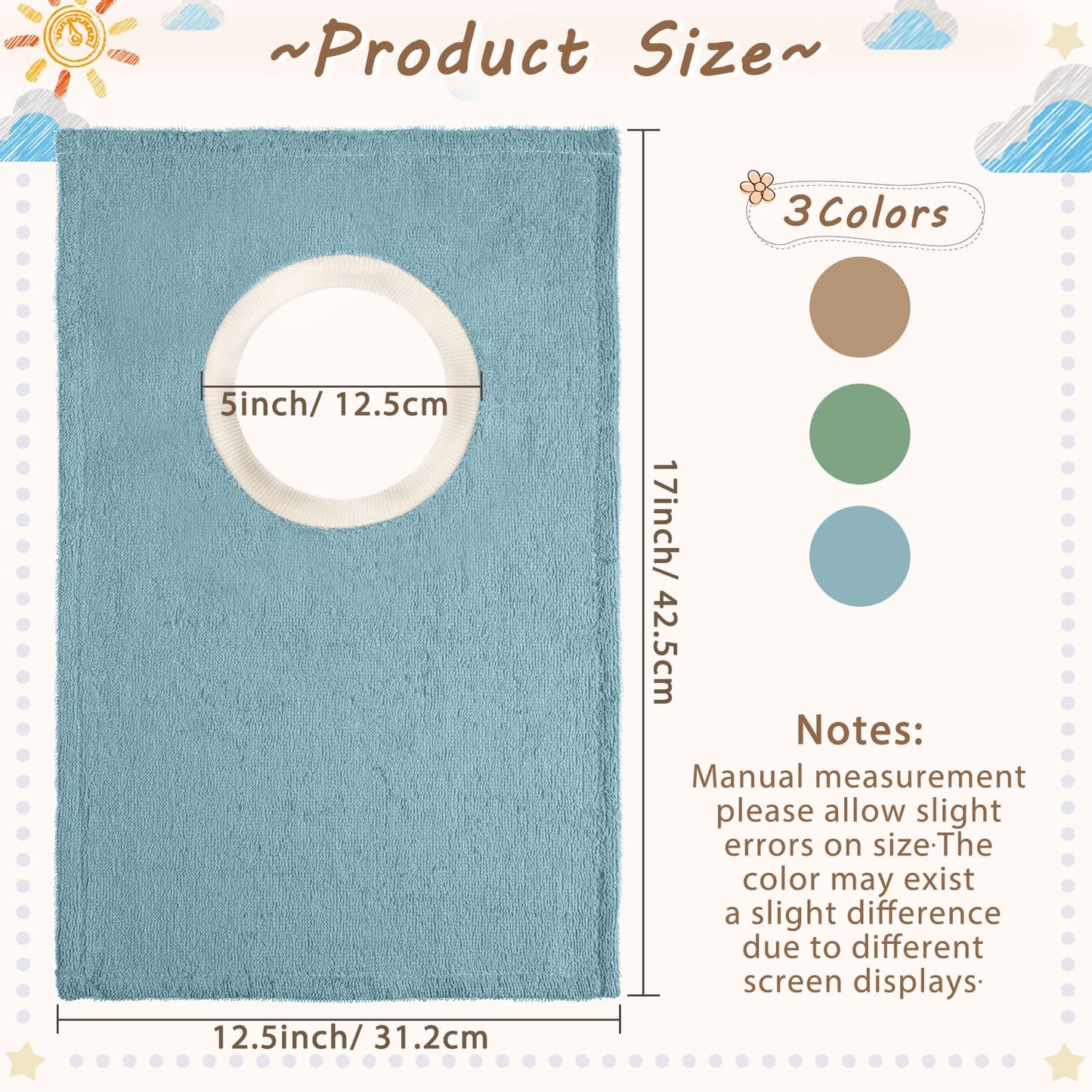 6 Pcs Pullover Baby Bibs Cotton Terry Toddler Absorbent Infant For Feeding And Drooling Towel Slip On Bib(Fresh Color)