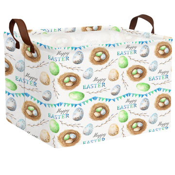 ASKETAM Large Cute Easter Basket for Kid Empty Gift Baby Rectangle Storage Bin Bunny Eggs Boy&Girl Room D  cor (Bird Nest)