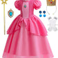 Syoimy Girls Pink Princess Dress Princess Costume For Kids Halloween Christmas Birthday Party Dress Up Costume 3T 4T