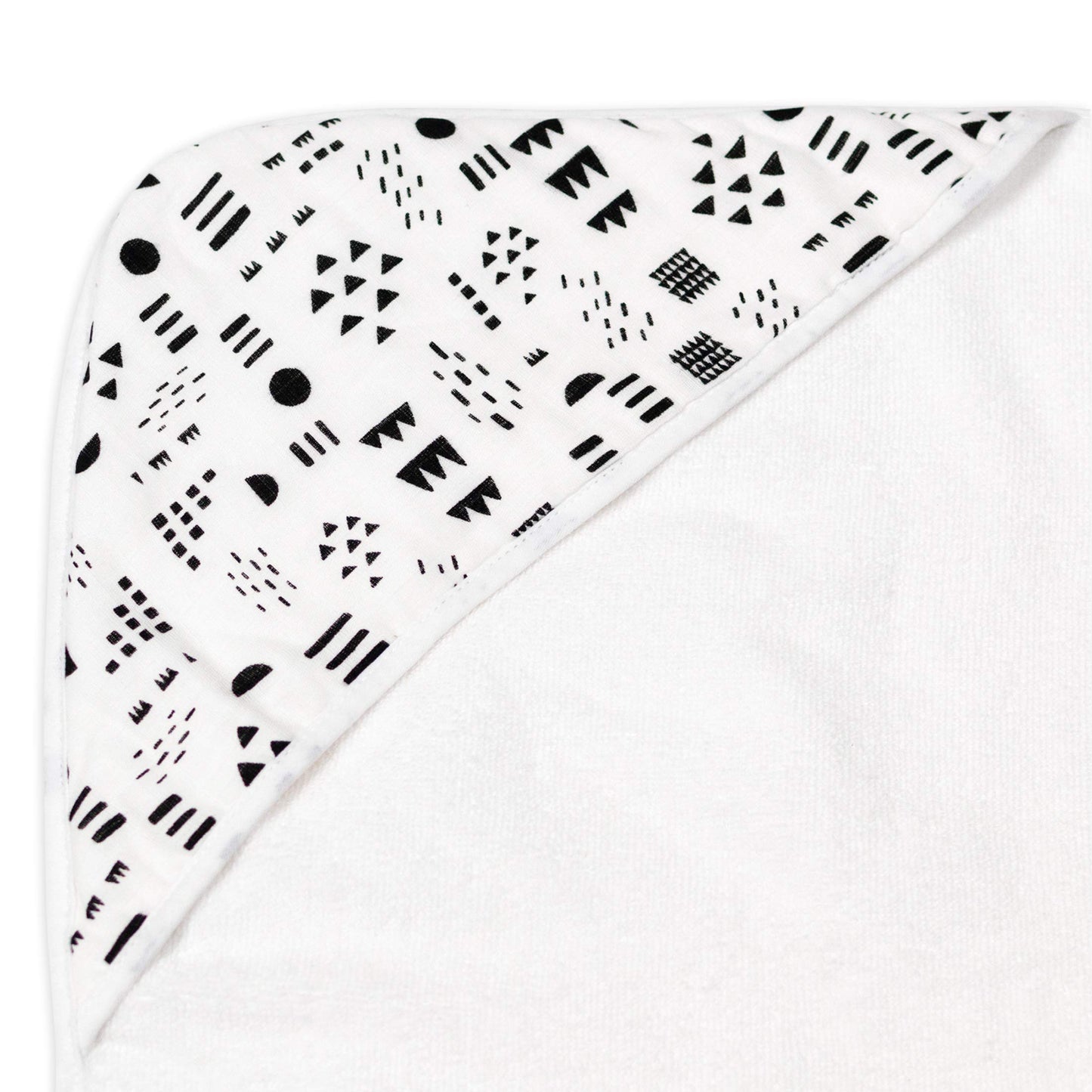 Honestbaby Unisex Baby 3-Piece Organic Cotton Hooded Towel & Washcloth Set Bandana, Pattern Play, One Size Us