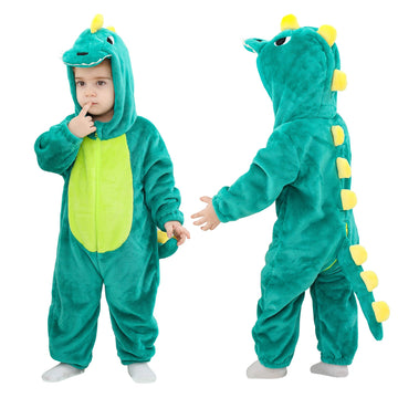 Tonwhar Baby Boy'S Girl'S Animal Bodysuit Infant And Toddler'S Romper Jumpsuit Halloween Costume Partywear(18-24M,Lake Green Din