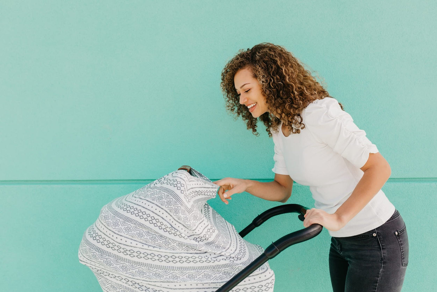 Baby Car Seat Cover Canopy And Nursing Cover Multi-Use Stretchy 5 In 1 Gift'Westyn' By Copper Pearl