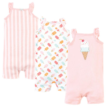 Hudson Baby Unisex Cotton Rompers, Ice Cream, 12-18 Months