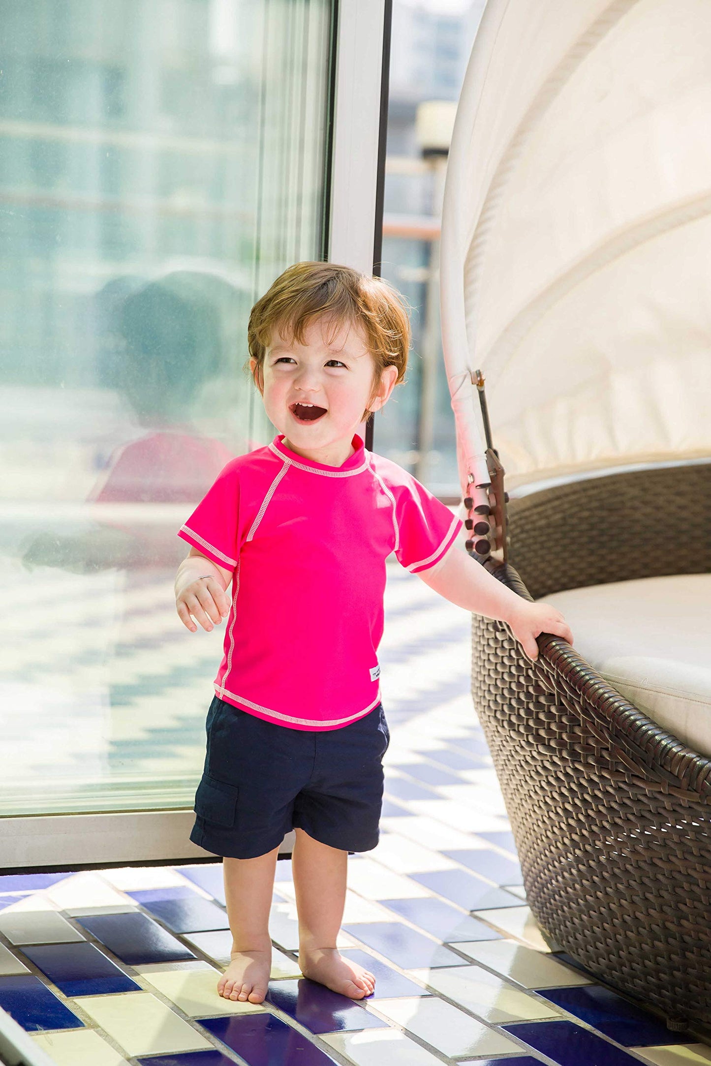 Vaenait Baby Infant & Kids Sun Protection Rashguard Short Sleeve Swim Shirt Oasis Hotpink M