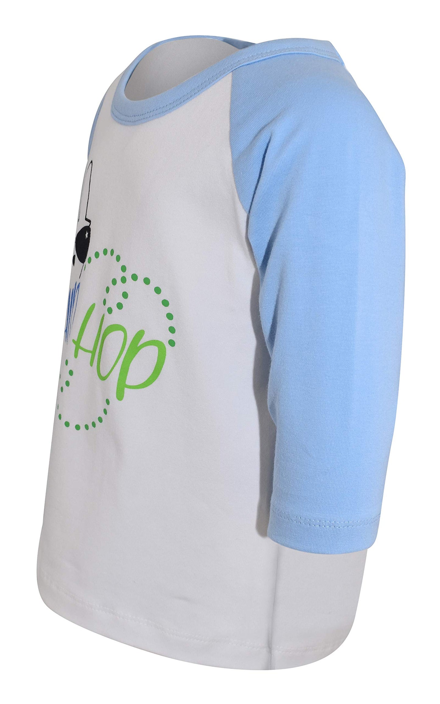 Unique Baby Boys Easter Bunny Hip Hop Raglan Baseball T-Shirt (5) Blue