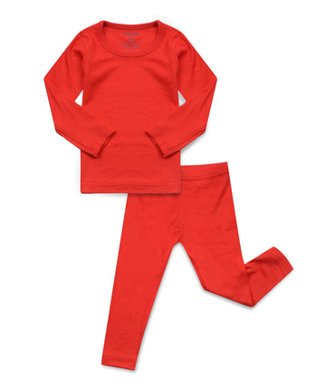 Avauma Baby Boys Girls Pajama Set Kids Toddler Snug Fit Ribbed Sleepwear Pjs For Daily Life Style (Js/Red, 5T)