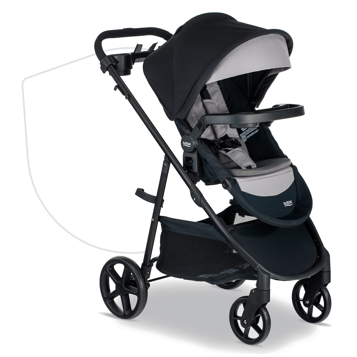 Britax Brook+ Modular Baby Stroller, Ultra-Lightweight Infant And Toddler Stroller With Safewash Insert And 4 Ways To Stroll, Gr