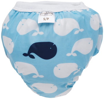 Kushies Baby Waterproof Training Pant, 22-29 Pounds, Blue Whales, Small