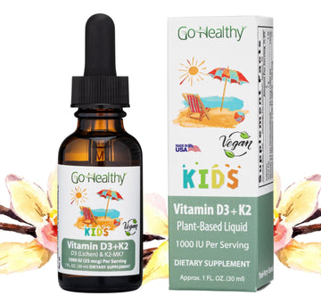 Go Healthy Vitamin D3 K2 (Mk-7) All-Trans Drops For Kids - Easy-To-Absorb Vegan D Liquid, Children'S Growth & Immune Support, Gl