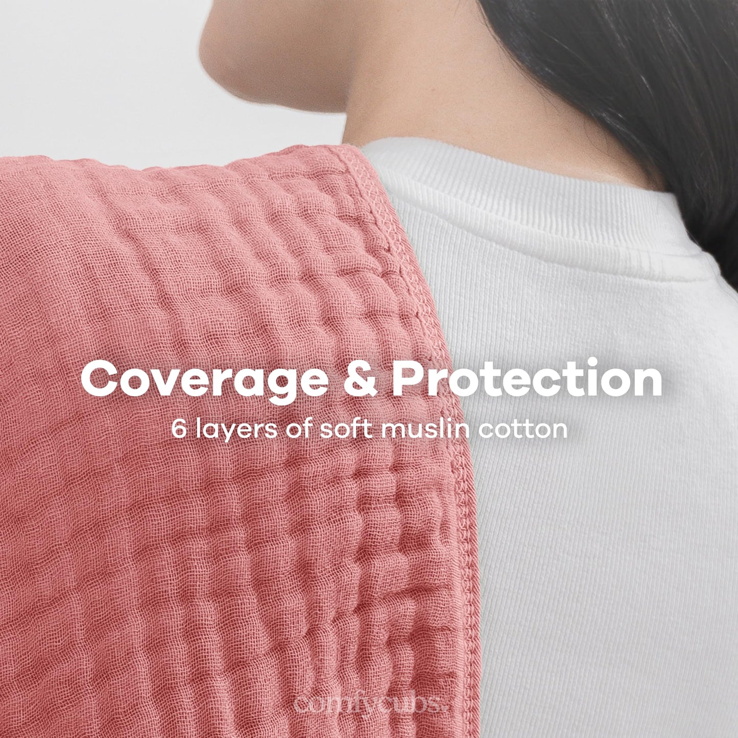 Comfy Cubs Muslin Burp Cloths 20' X 10', Pack Of 10 - Large, 6-Layer, Ultra Absorbent 100% Cotton For Baby Drool And Messes -