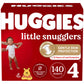 Baby Diapers Size 4 (22-37 lbs), 140ct, Huggies Little Snugglers