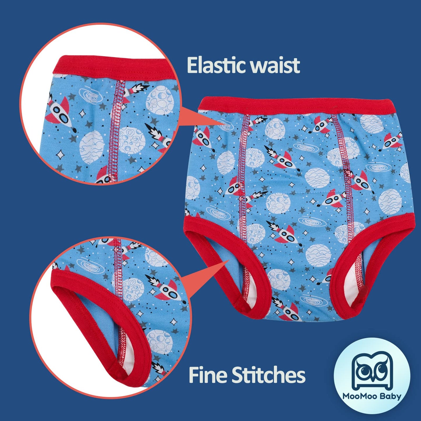 Moomoo Baby 8 Packs Potty Training Pants Cotton Absorbent Training Underwear For Toddler Baby Boy 5T